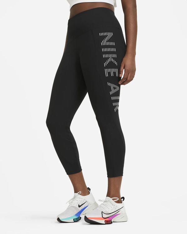 Buy Nike Womens Club Legging Large Swoosh Black/White 815997
