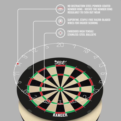 SHOT RANGER BRISTLE DARTBOARD