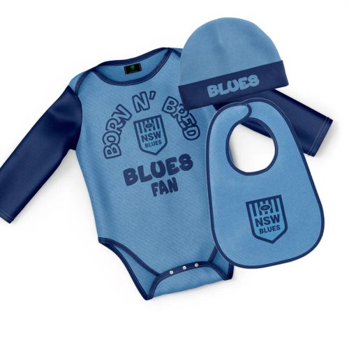 STATE OF ORIGIN BLUES  NSW BORN & BRED 3 PC GIFT SET