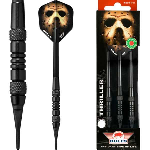 BULLS THRILLER SOFT TIP BLACK BRASS DARTS - STYLE B