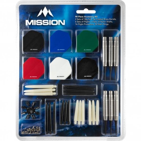 MISSION DARTS ACCESSORY KIT | 90 PIECE | SOFT TIP